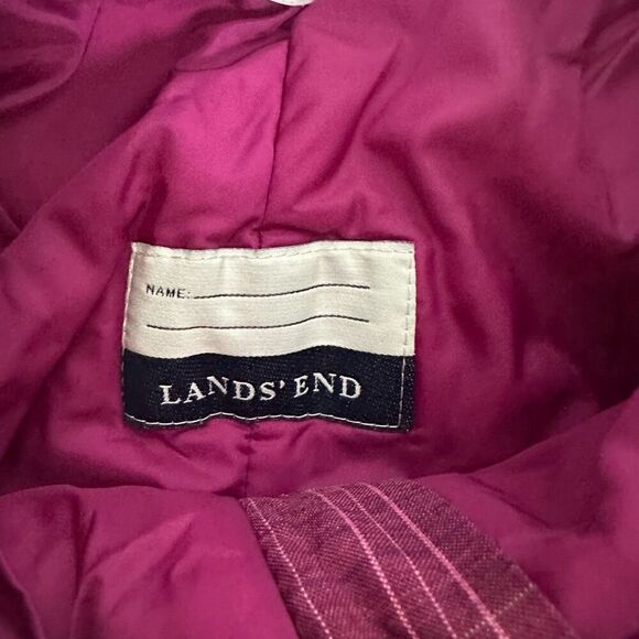 Lands’ End Snow Ski Pants Girls Plaid size 8 Dark Pink - Picture 6 of 7
